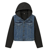 DL Kids Denim Hooded Jacket Blue Black - Smgarment's